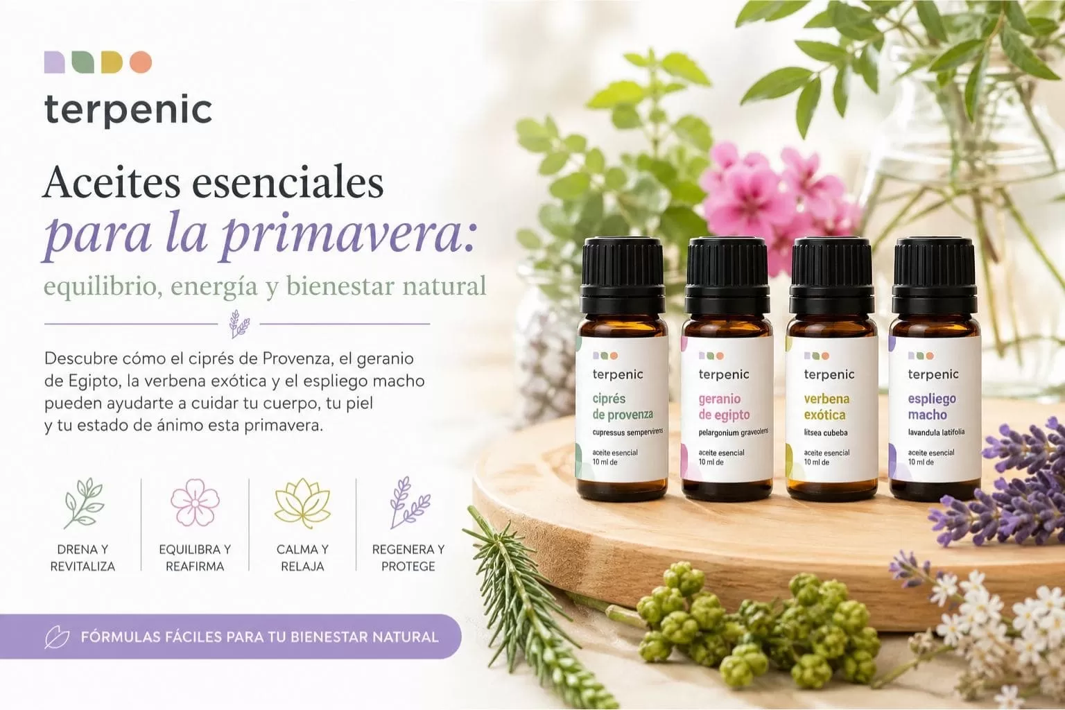 Aceites esenciales para la primavera.